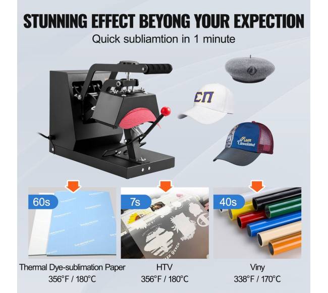 Kepurės šilumos presas, 4-in-1 kepurės presavimo mašina4