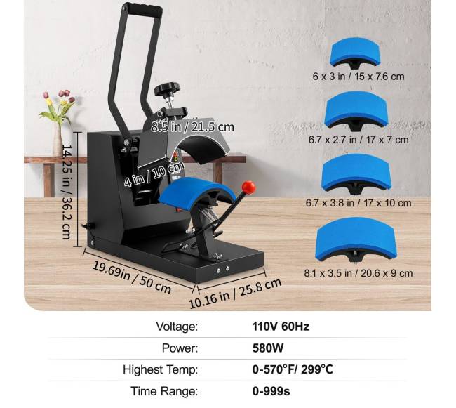Kepurės šilumos presas, 4-in-1 kepurės presavimo mašina6