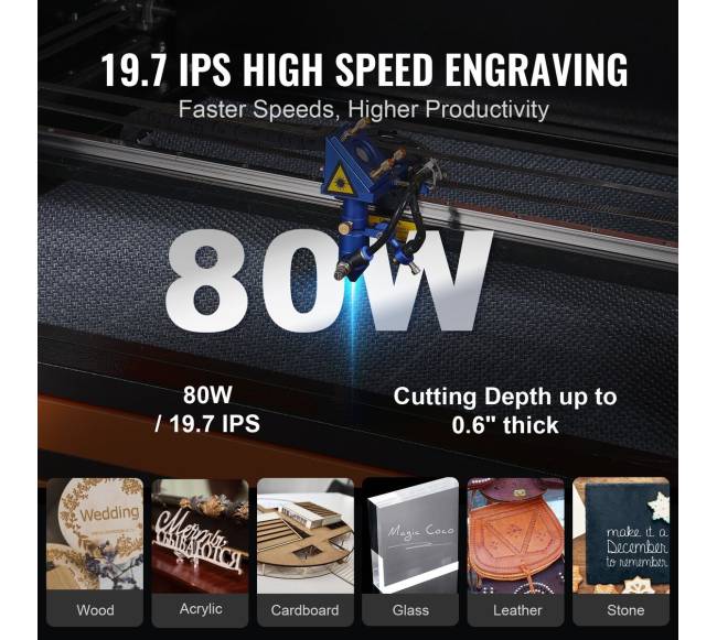 80W CO2 lazerinis graviravimo aparatas 500x700 mm2