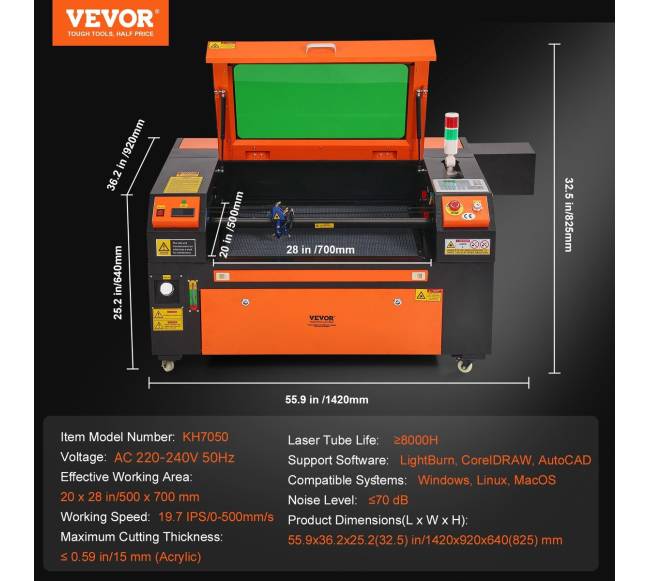 80W CO2 lazerinis graviravimo aparatas 500x700 mm6