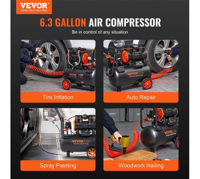 Oro kompresorius 24L 1450W 116 PSI5