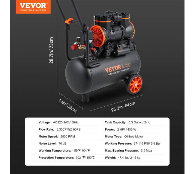 Oro kompresorius 24L 1450W 116 PSI6