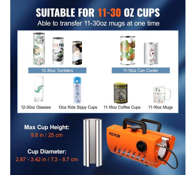 Puodukų šilumos presas sublimacijai 11-30oz2