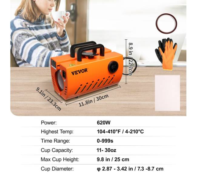 Puodukų šilumos presas sublimacijai 11-30oz6