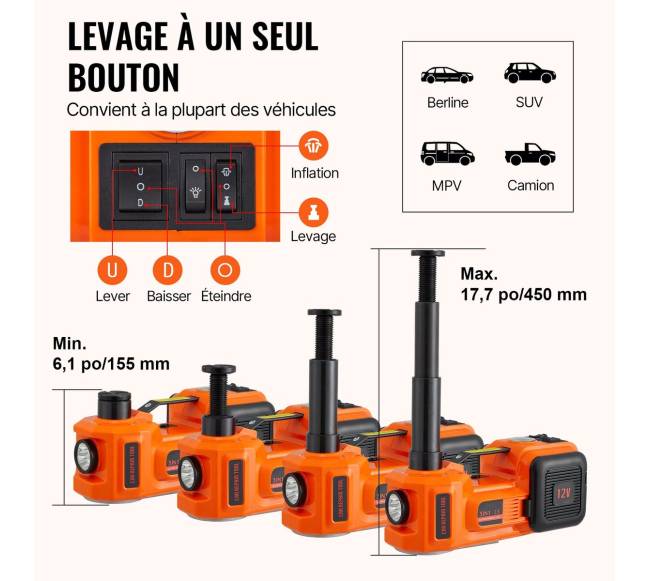 Elektrinė hidraulinė automobilio keltuvas 5 t 12V su veržliarakčiu2