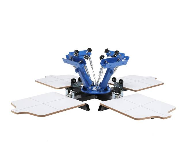 4 spalvų 4 stočių šilkografija spaudos mašina0