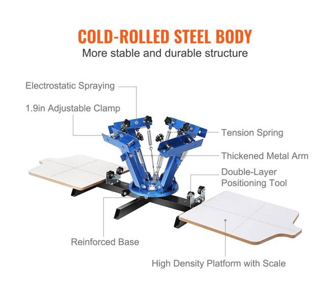 4 spalvų 2 stacijų šilkografijos presas4