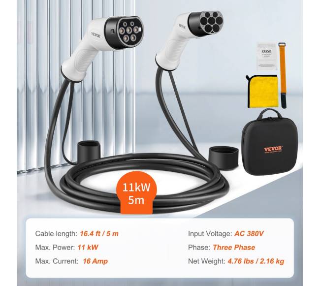 Elektromobilio įkrovimo kabelis 16A 5m 11kW6