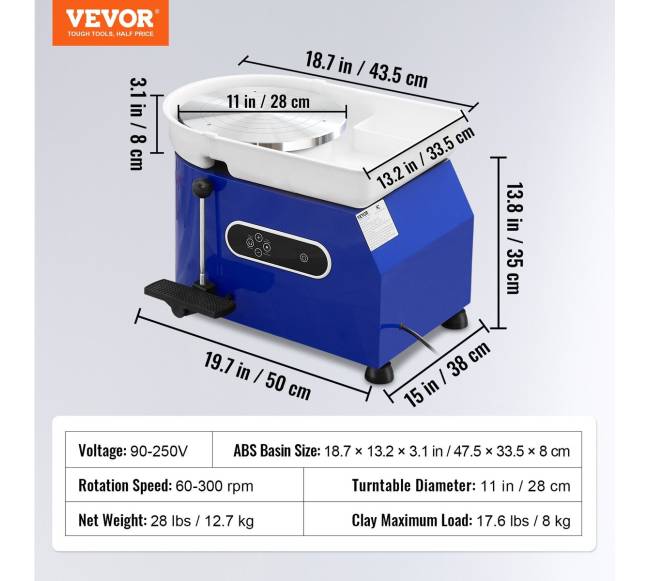 Keramikos žiedimo staklės su pėdalu 450W6