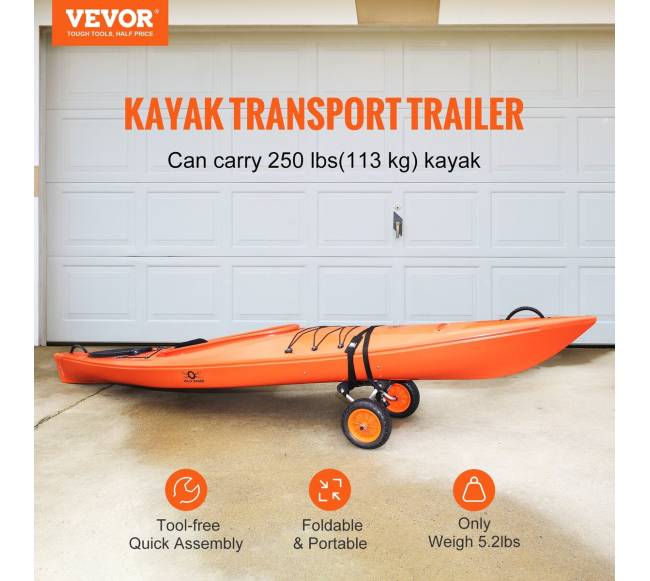 Sulankstomas kajako vežimėlis su 10 cm padangomis1