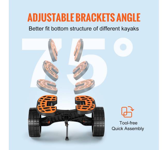 Tvirta baidarių transportavimo vežimėlis, 145 kg apkrova4