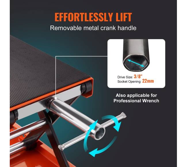 Motociklų žirklinis keltuvas 500 kg plataus stovo4