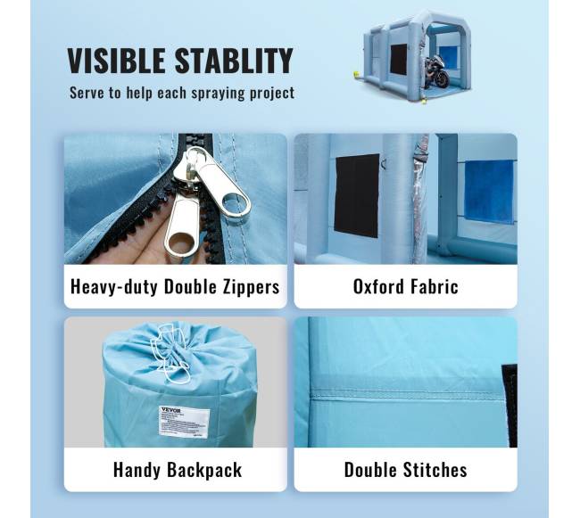 Pripučiamas dažymo paviljonas automobiliams 4x3x2.75 m5