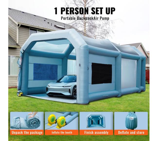 Pripučiama dažymo kamera 8,5x4,8x3,3 m su ventiliatoriais4