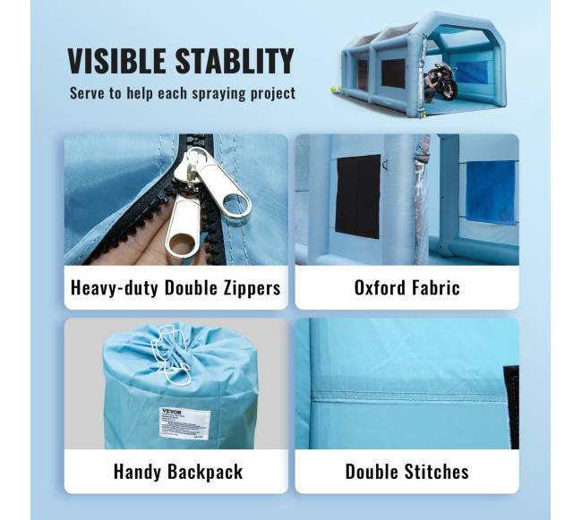 Pripučiama dažymo kamera 8,5x4,8x3,3 m su ventiliatoriais5