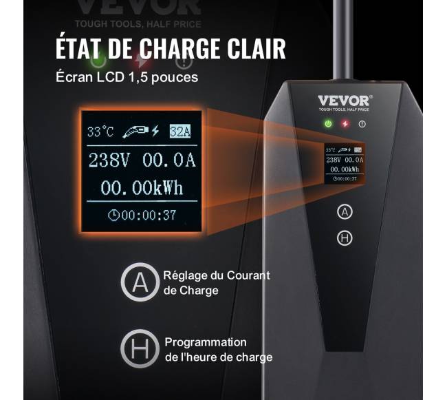 Nešiojamas EV įkroviklis Tipas 2, 16A 3.7kW5