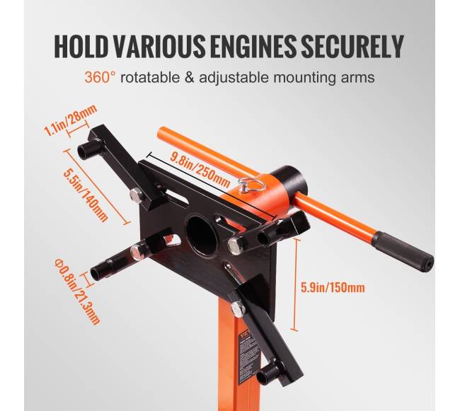 Variklio stovas, 340 kg, su sukama galva2