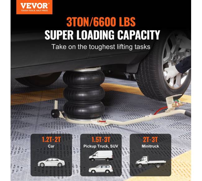 Trijų maišų oro domkratas 3 t1