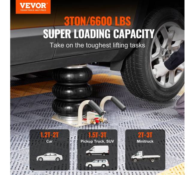 Pneumatinis kėliklis 3 t, su trimis oro maišais1