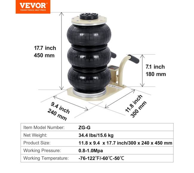 Pneumatinis kėliklis 3 t, su trimis oro maišais6