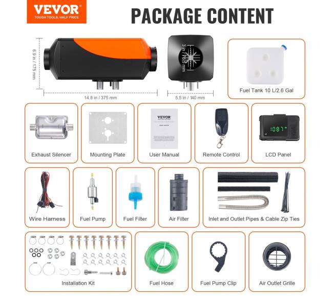 Dyzelinis šildytuvas automobiliams ir RV6