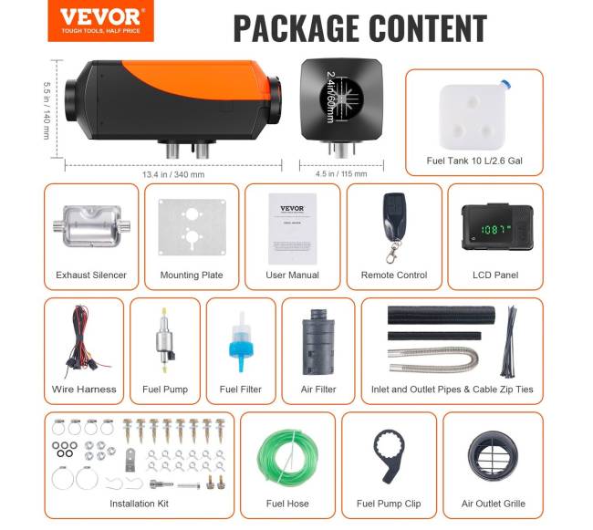 Dyzelinis oro šildytuvas automobiliams ir RV6