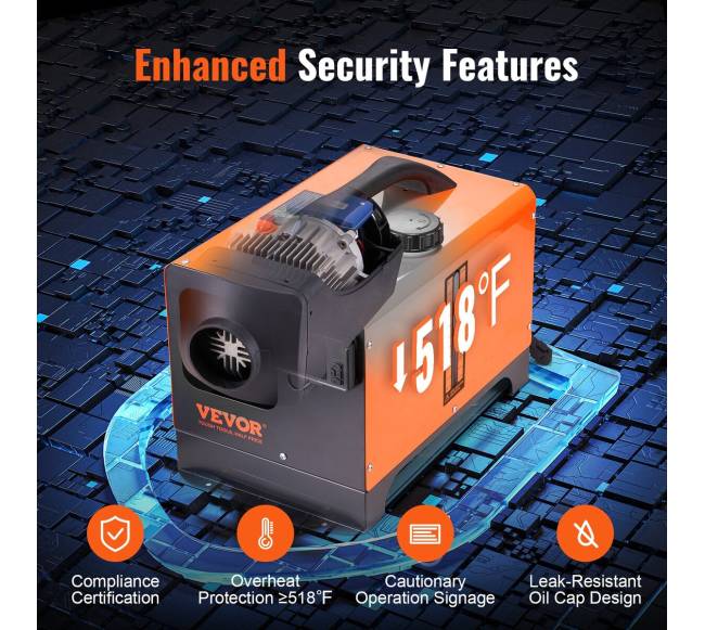 Dyzelinis oro šildytuvas su Bluetooth valdymu, 12V, 8KW4