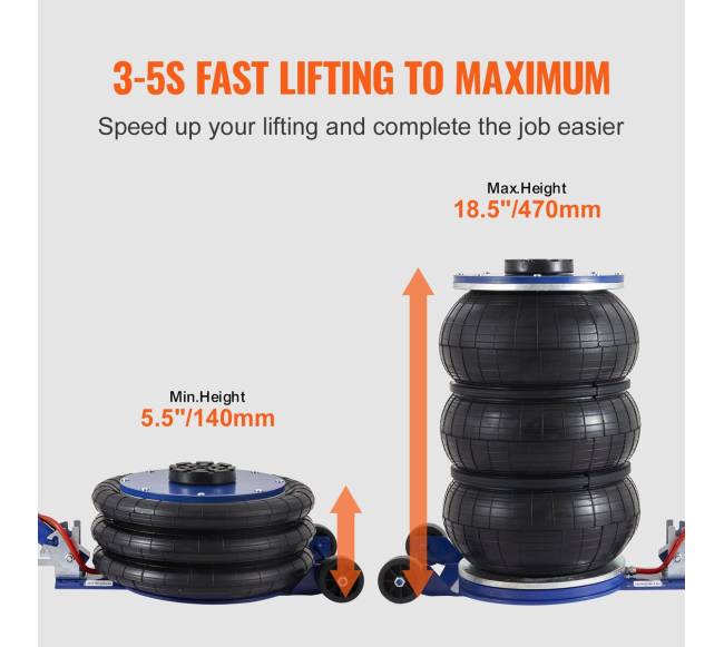 Pneumatinis kėliklis su trimis pagalvėmis2