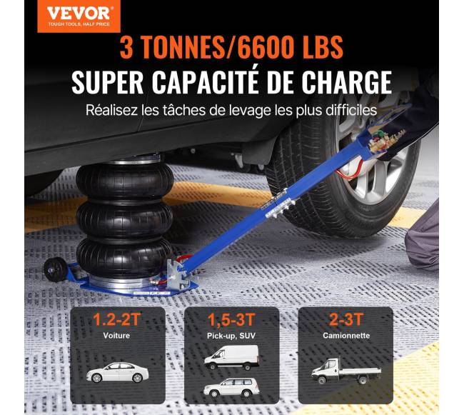 Oro domkratas, 3 tonų, pakelia iki 45 cm1