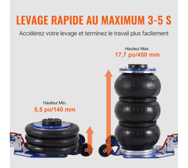Oro domkratas, 3 tonų, pakelia iki 45 cm2