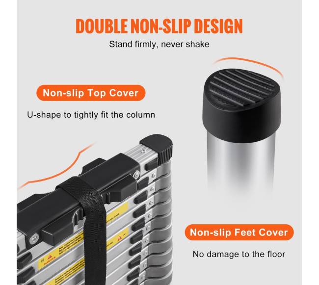 Telekopiniai aliuminio kopėčios 4,5 m3