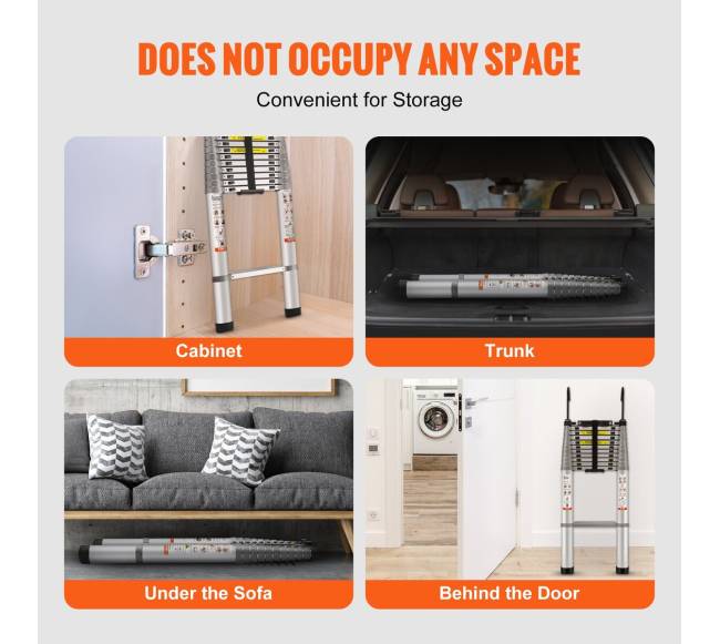 Telekopiniai aliuminio kopėčios 4,5 m5