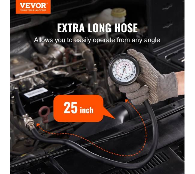 Automobilio cilindrų kompresijos matuoklis, 9 vnt.1