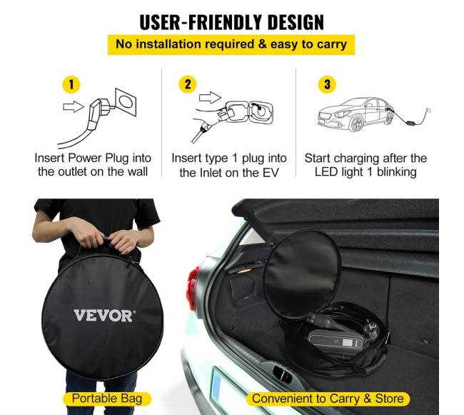 Nešiojamas EV įkroviklis, 10m kabelis5