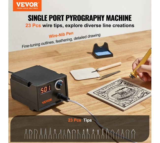 Medžio deginimo rinkinys su reguliuojamu rankiniu įrankiu1