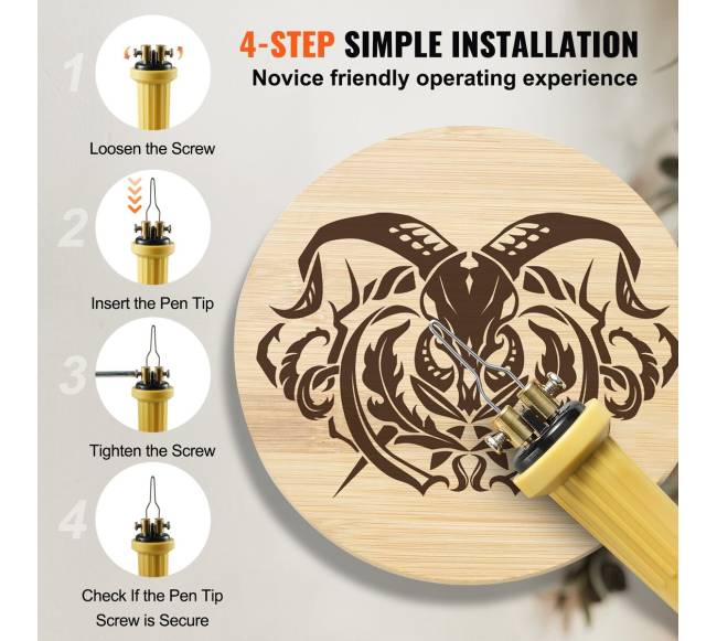 Medžio deginimo rinkinys su reguliuojamu rankiniu įrankiu5