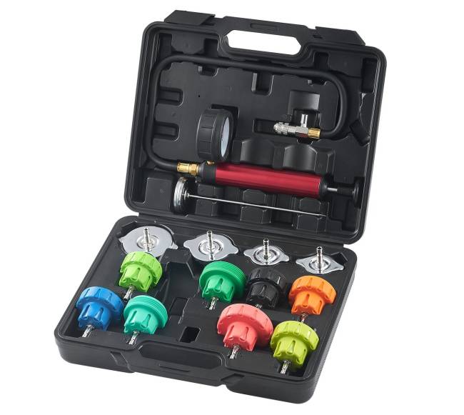 14 dalių radiatoriaus slėgio testavimo rinkinys0