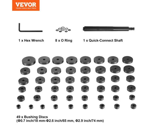 52 dalių įvorių ir guolių montavimo rinkinys6