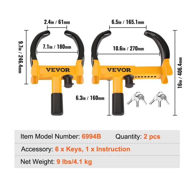 Reguliuojamas apsaugos ratų užraktas, 2 vnt.6