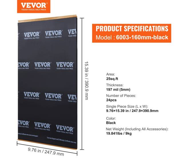 Automobilio garso izoliacijos kilimėlis, 200 mil 2,3 kv.m6