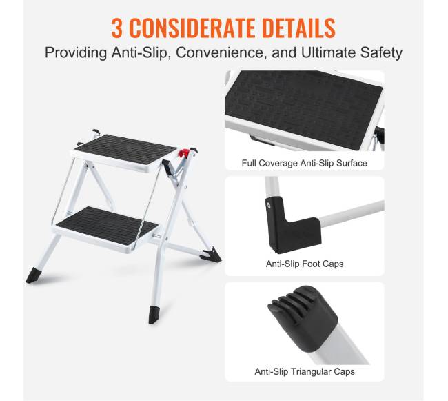 Dviejų pakopų kopėčios, 150 kg talpa4