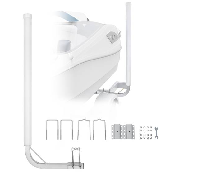 Valties priekabos vedlys su reguliuojamais poliais0