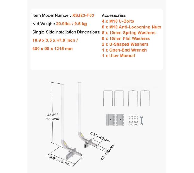 Valties priekabos vedlys su reguliuojamais poliais6