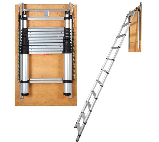 Palėpės teleskopinės kopėčios, aliuminis, 158.8 kg4