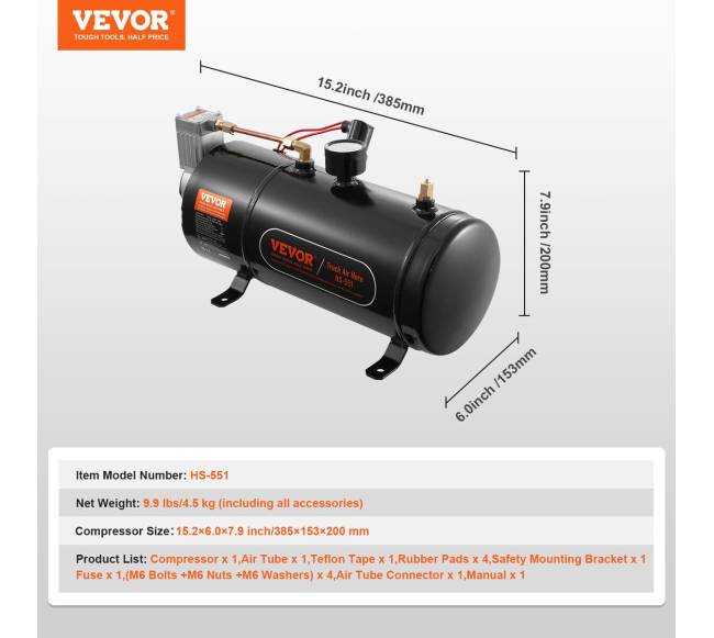 12V oro kompresorius su 3 L baku6