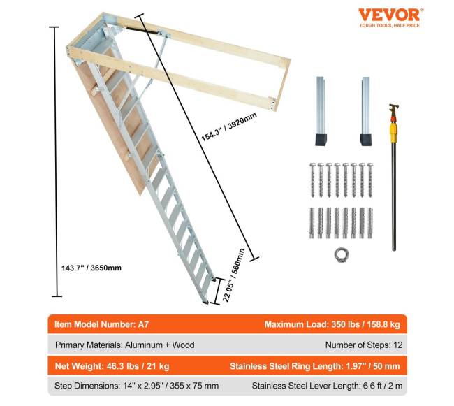 Sulankstoma palėpės kopėčia6