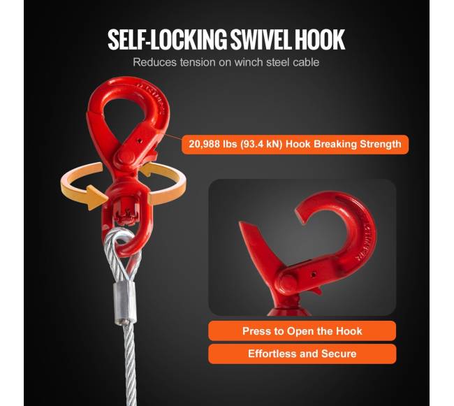 Cinkuota plieninė gervės virvė 9.5mm x 15.2m3