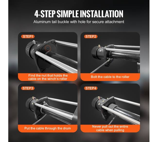 Cinkuota plieninė gervės virvė 9.5mm x 15.2m4