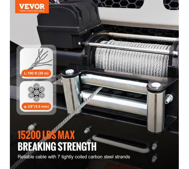 Cinkuoto plieno gervės lynas 9,5 mm x 30,5 m1