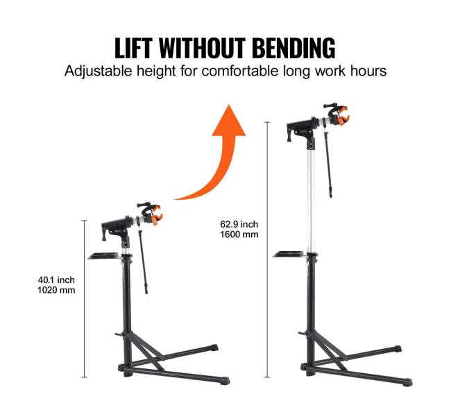 Dviračių remonto stovas su teleskopine ranka2
